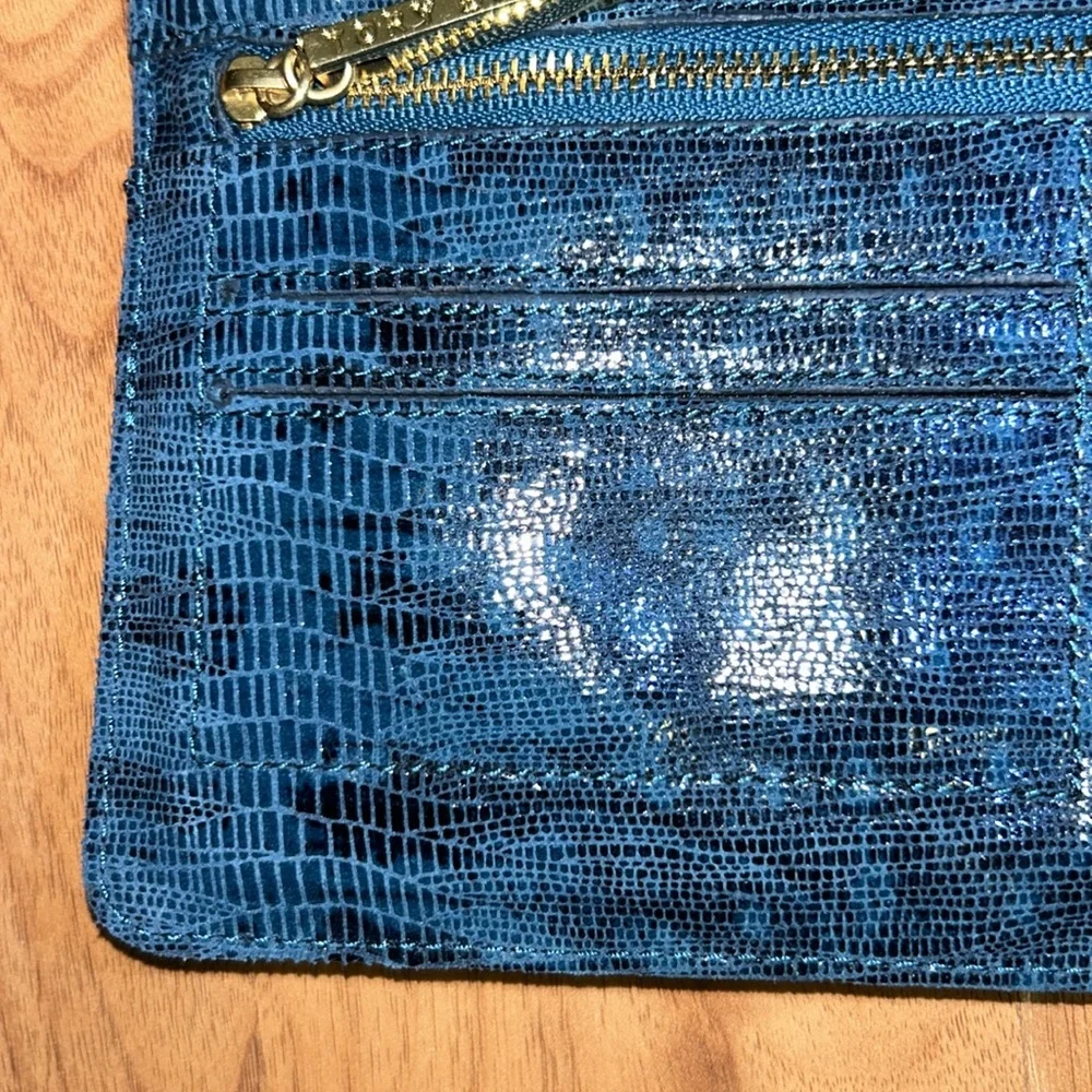 Tory Burch Lizard Embossed Leather Clutch Bag Long Wallet